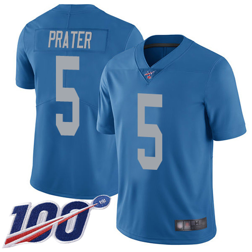 Detroit Lions Limited Blue Men Matt Prater Alternate Jersey NFL Football #5 100th Season Vapor Untouchable->detroit lions->NFL Jersey